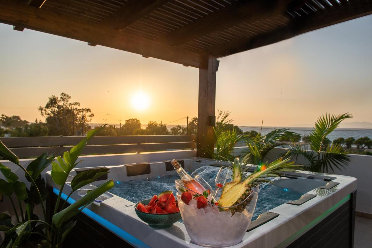 Odyssea Top View & Hot Jacuzzi Front Beach Kremastí Dış mekan fotoğraf