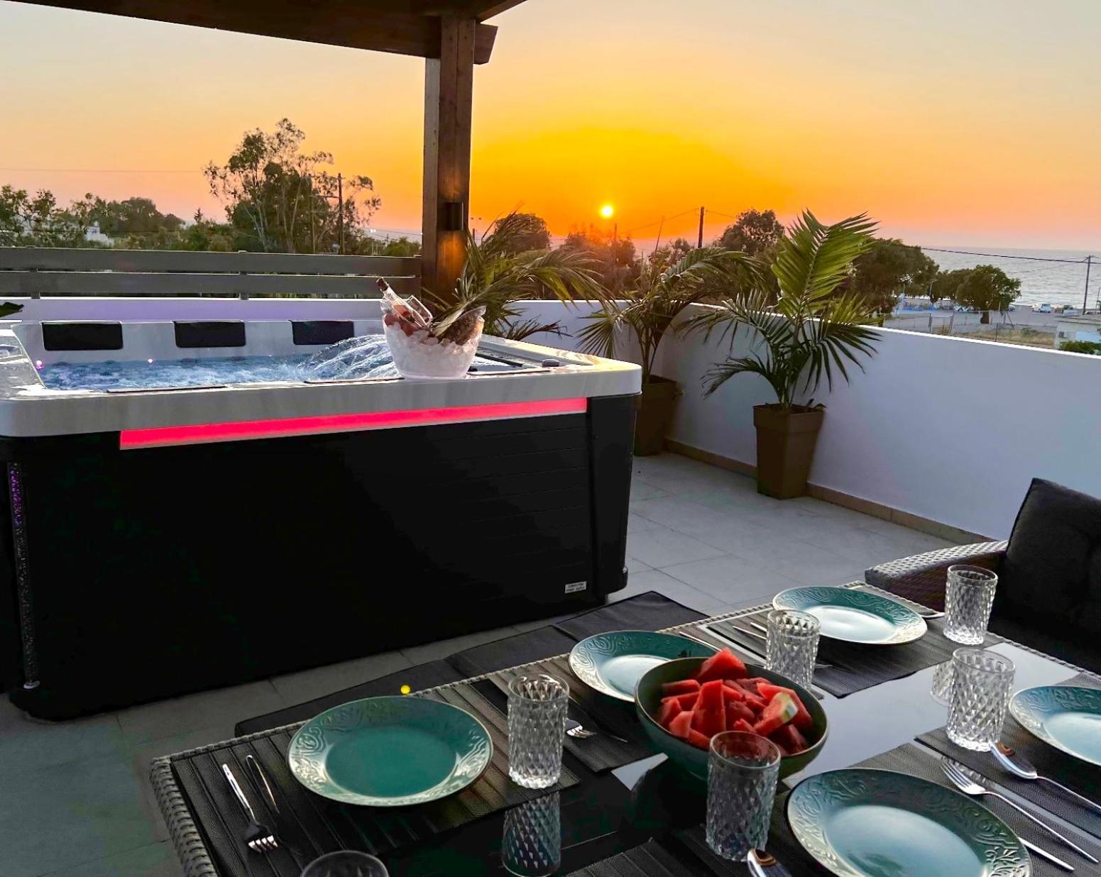 Odyssea Top View & Hot Jacuzzi Front Beach Kremastí Dış mekan fotoğraf